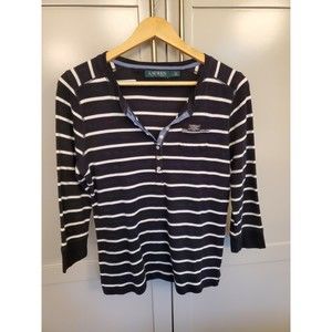 Lauren Ralph Lauren- Women's Striped 3/4 sleeve tee